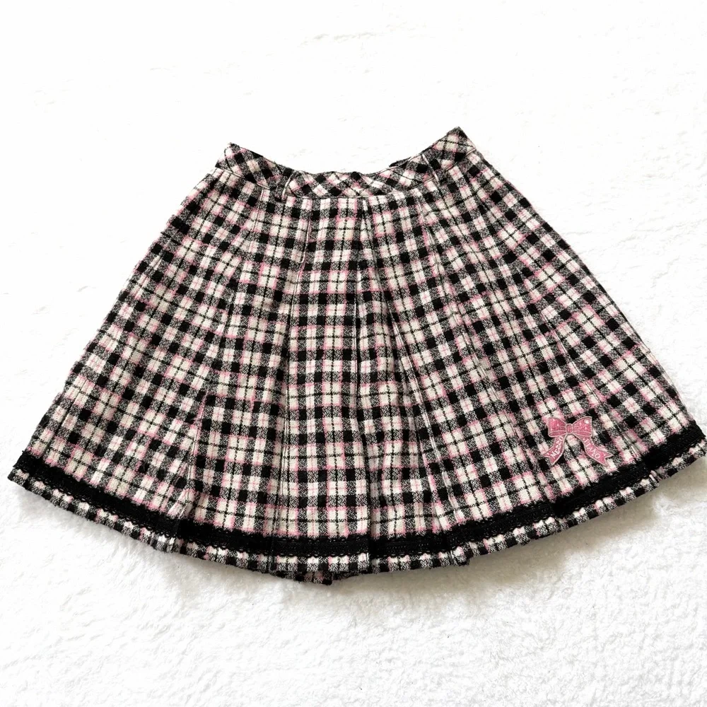Mezzo Piano Skirt plaid bow pink  lace kawaii gal Jfashion jirai kei Liz Lisa